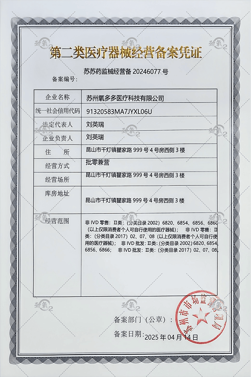 Medical Device Filing Certificate