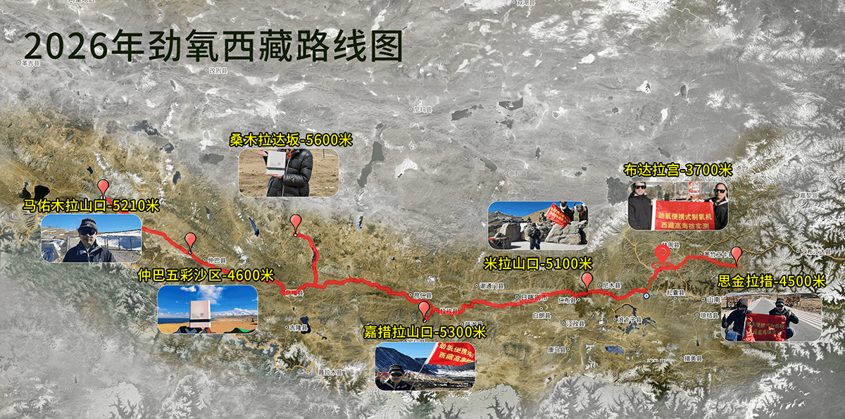 2026 GAINTYOUND Team Field Test Route Map on the Tibetan Plateau